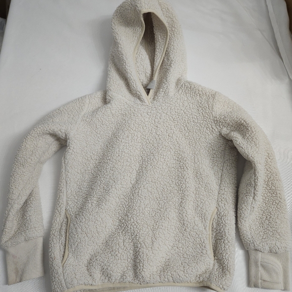 Athleta girl sherpa hoodie size xs / 6 cream - Picture 2 of 5